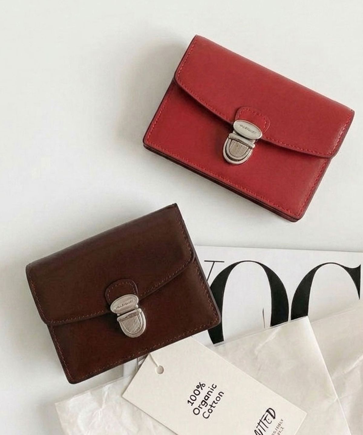 질스튜어트액세서리(JILLSTUART ACC) [LUNE] 룬 푸쉬락 장식 아코디언 카드지갑 2color