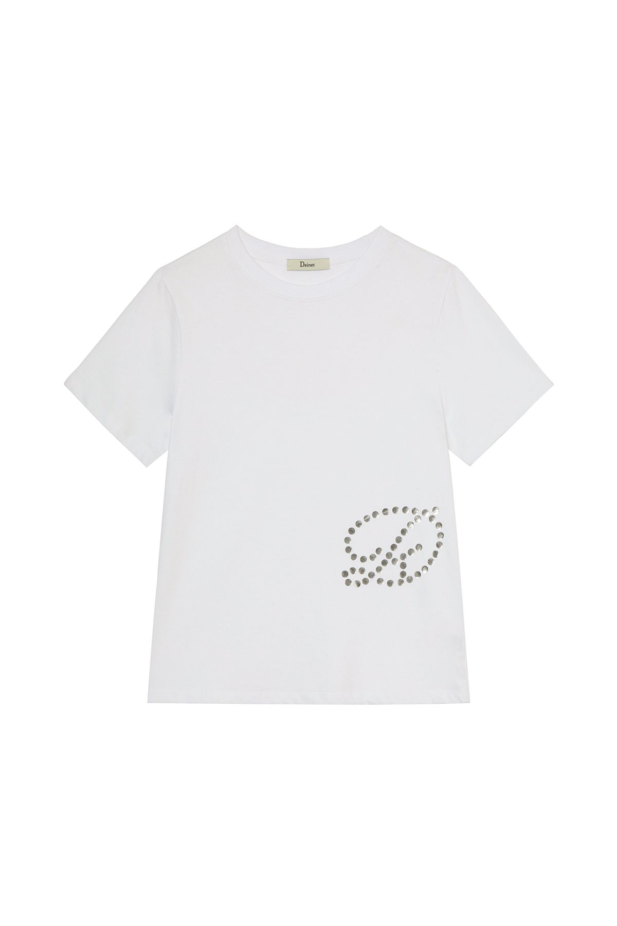 다이닛(DEINET) DOT D LOGO T-SHIRT IN WHITE