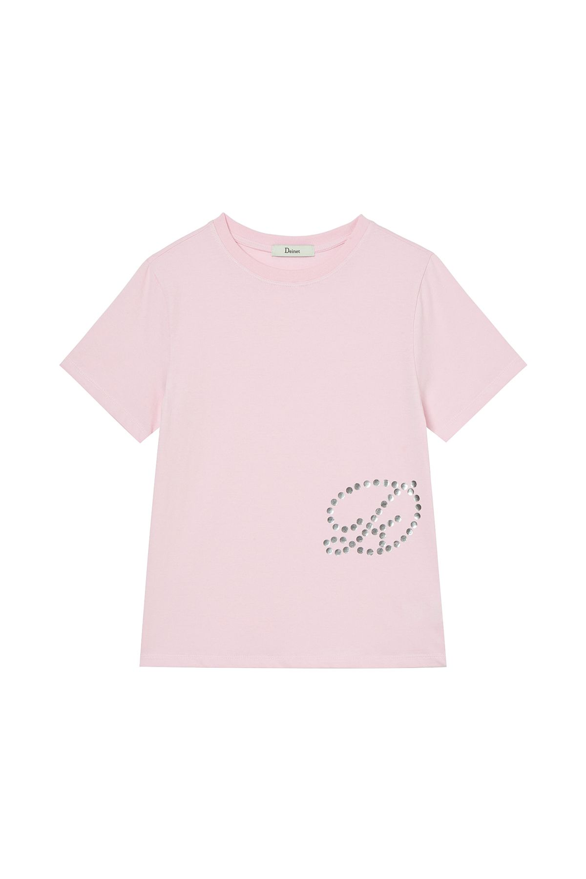 다이닛(DEINET) DOT D LOGO T-SHIRT IN LIGHT PINK