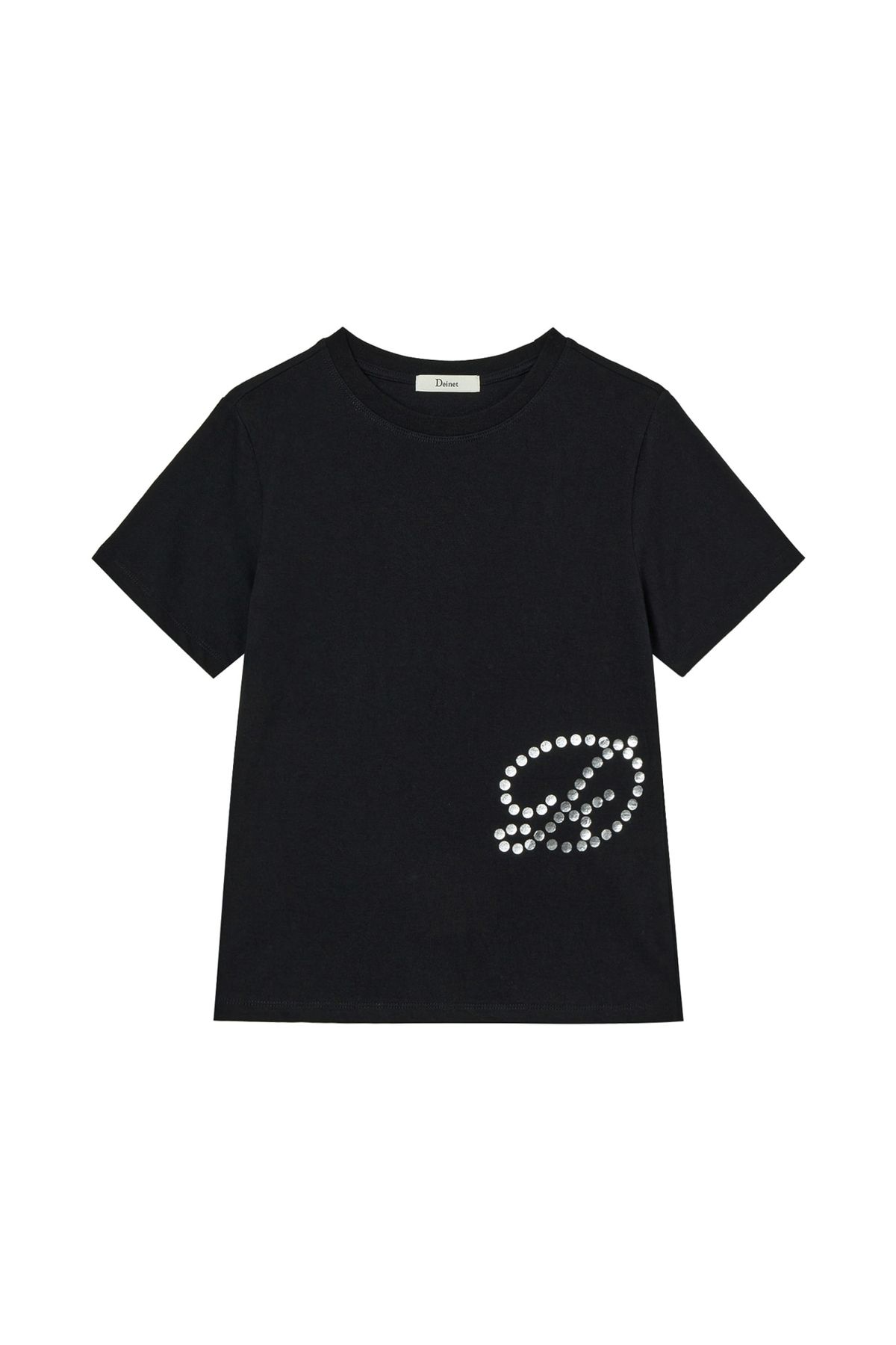 다이닛(DEINET) DOT D LOGO T-SHIRT IN BLACK