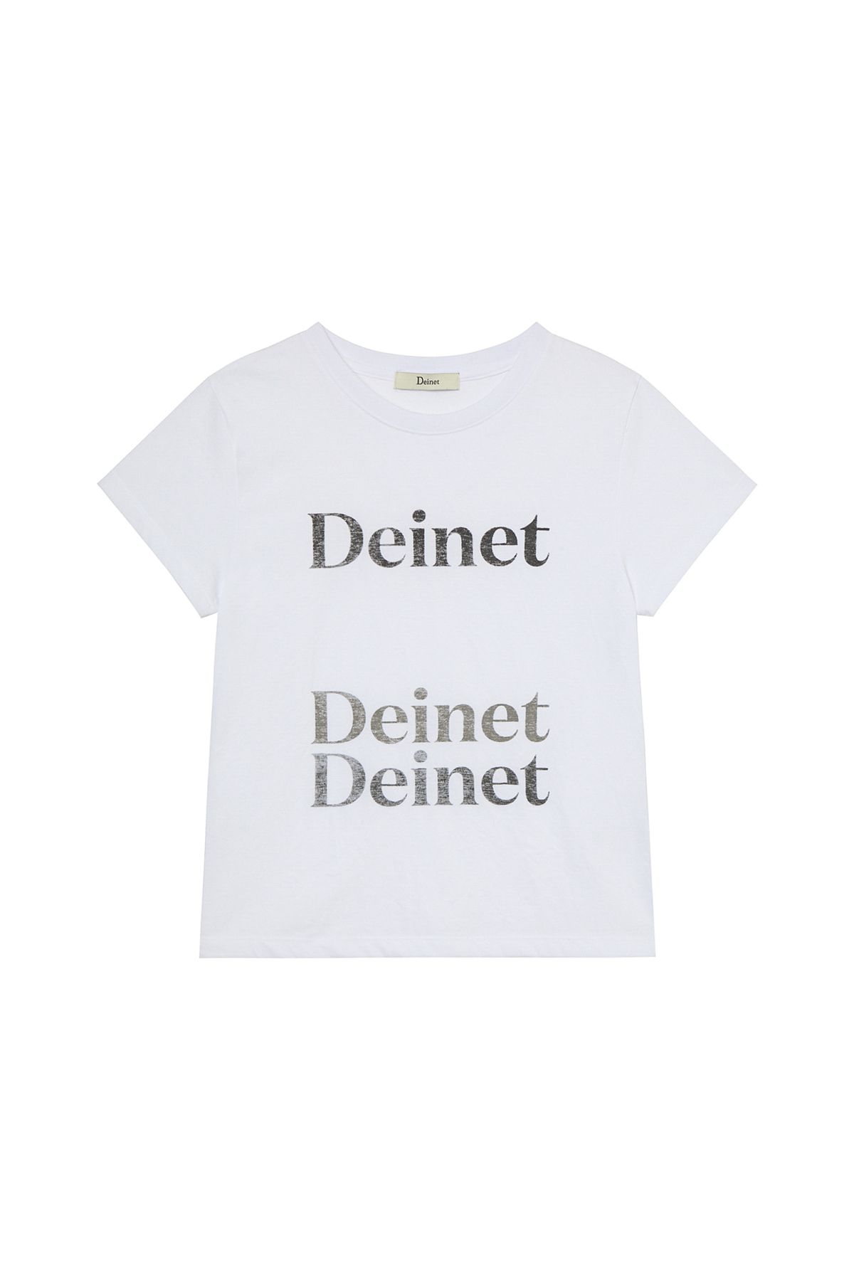 다이닛(DEINET) REVERSE PRINT T-SHIRT IN WHITE
