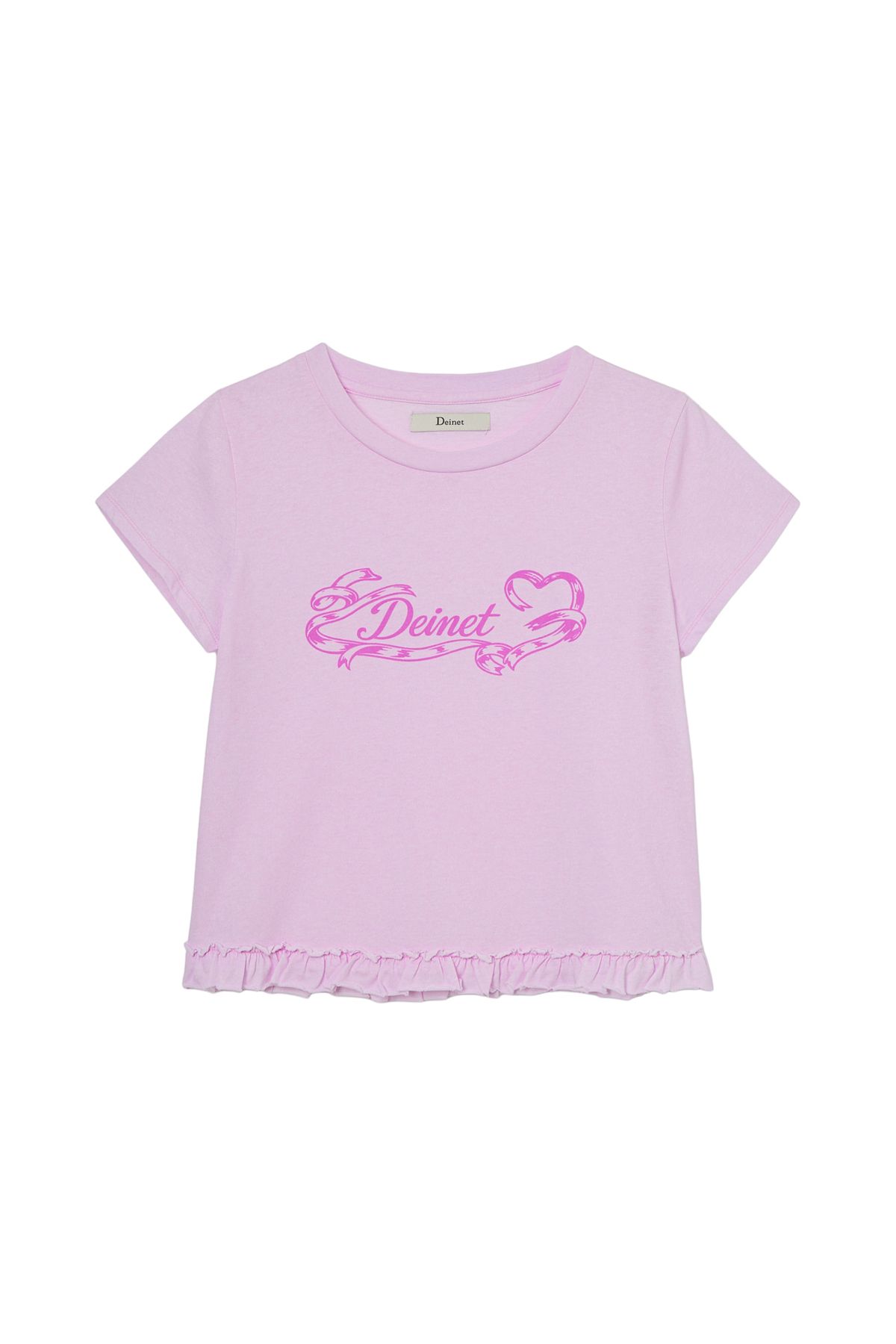 다이닛(DEINET) RUFFLE WASHED T-SHIRT IN PINK