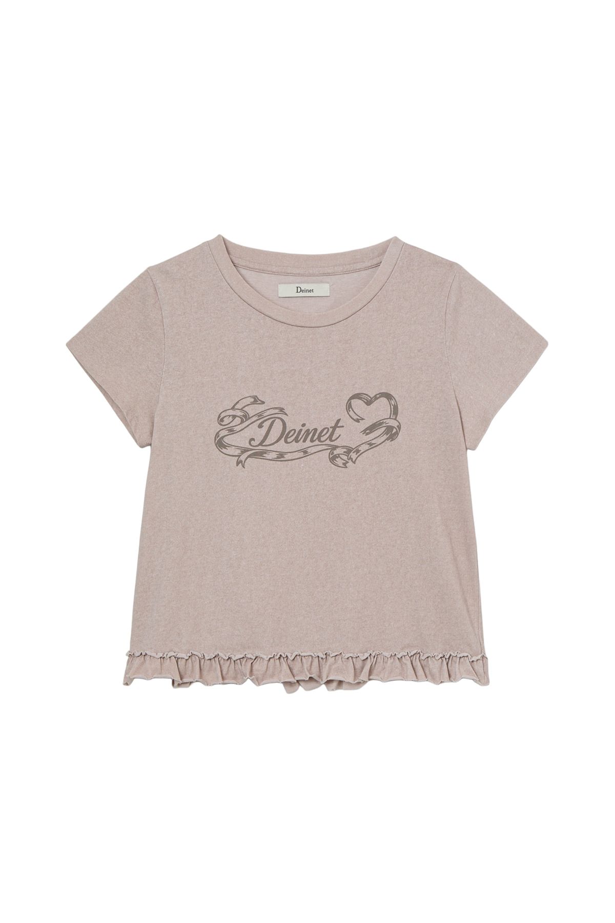 다이닛(DEINET) RUFFLE WASHED T-SHIRT IN BEIGE