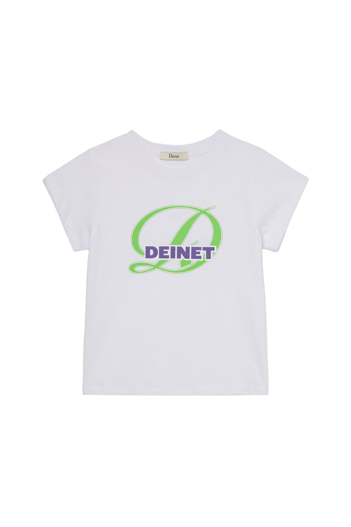 다이닛(DEINET) SIGNATURE LOGO SLIM T-SHIRT IN WHITE