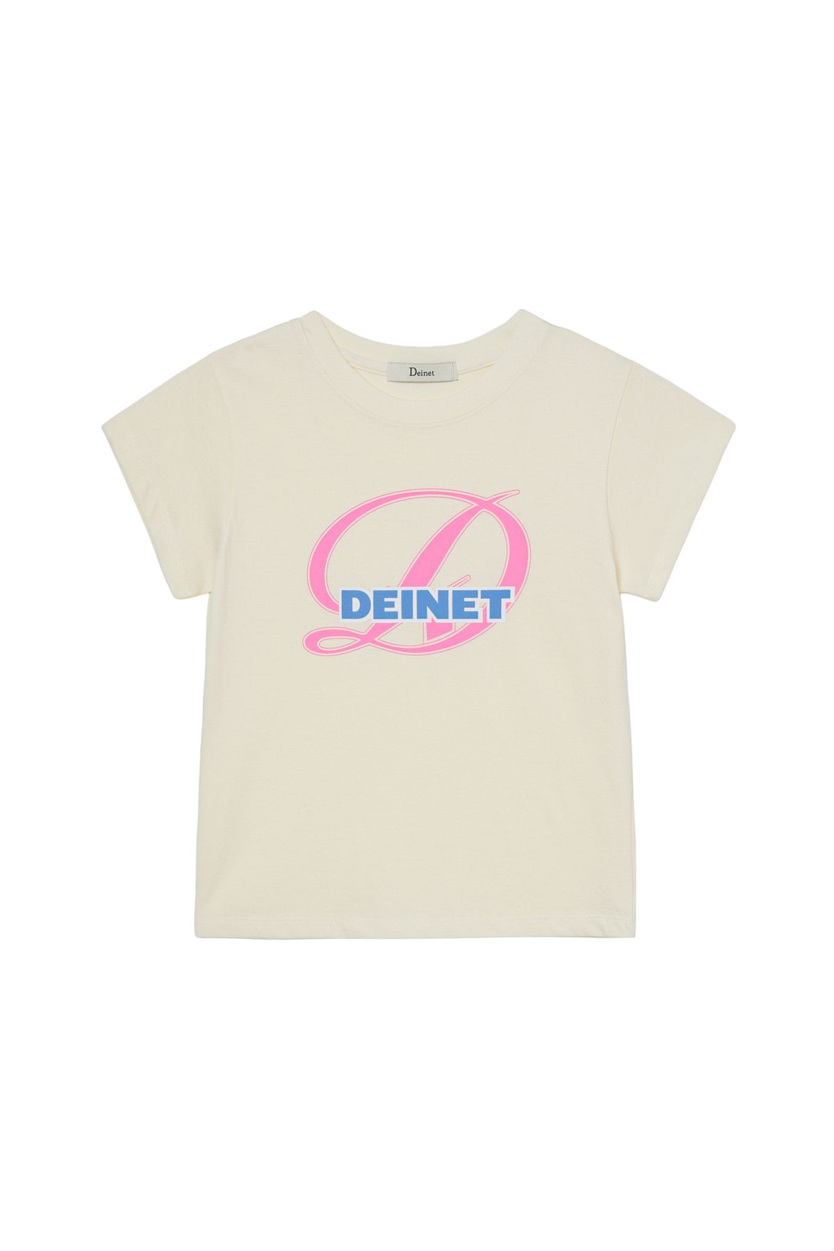 다이닛(DEINET) SIGNATURE LOGO SLIM T-SHIRT IN YELLOW