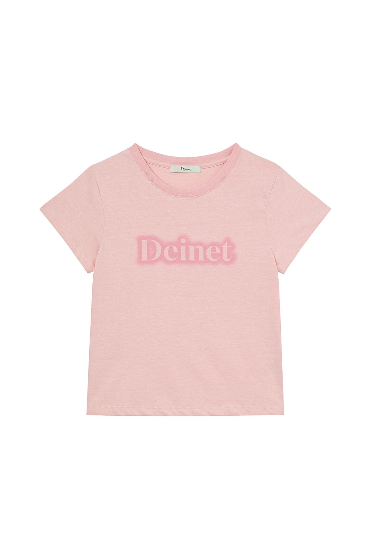 다이닛(DEINET) SPRAY LOGO PIGMENT T-SHIRT IN LIGHT PINK