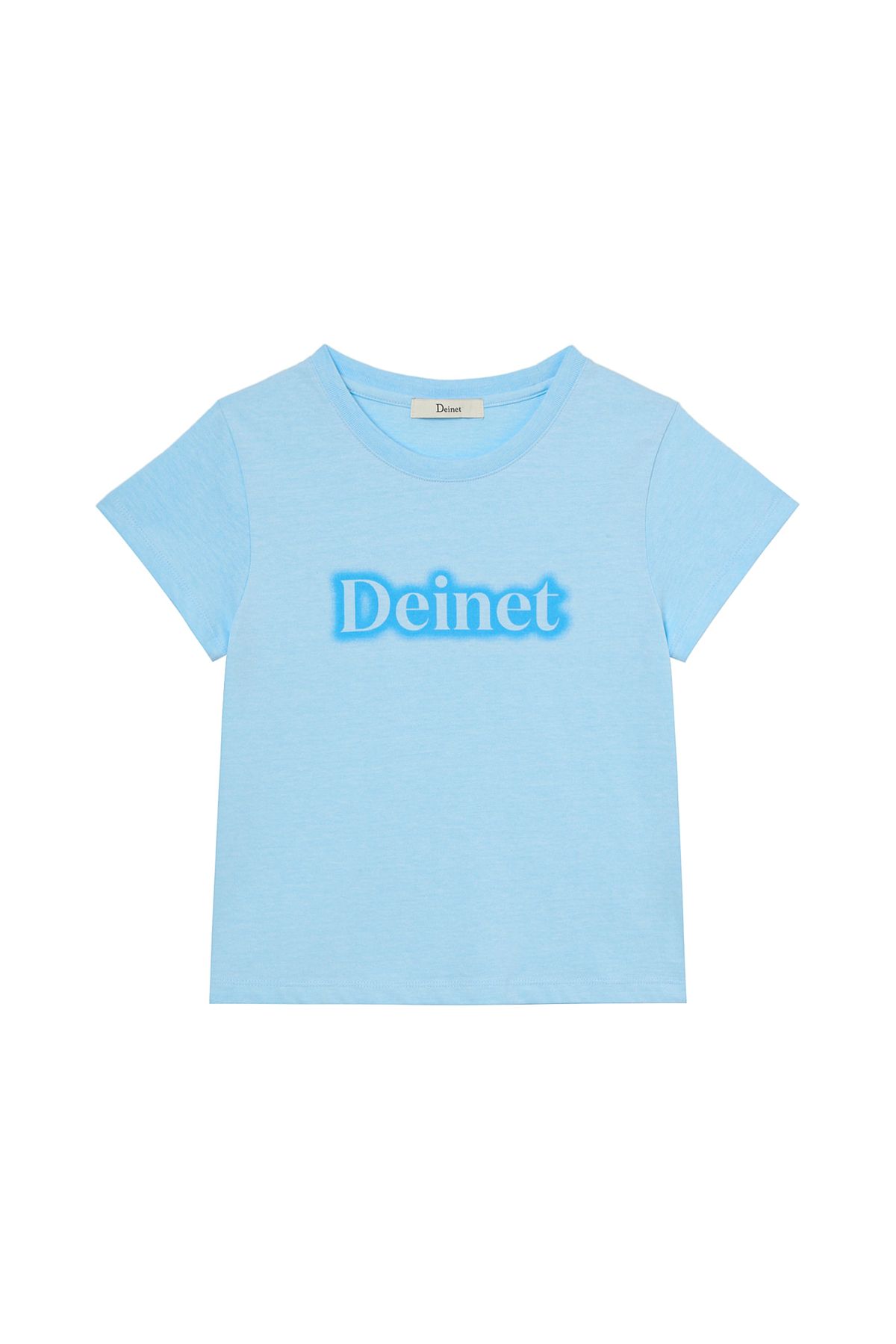 다이닛(DEINET) SPRAY LOGO PIGMENT T-SHIRT IN SKY BLUE