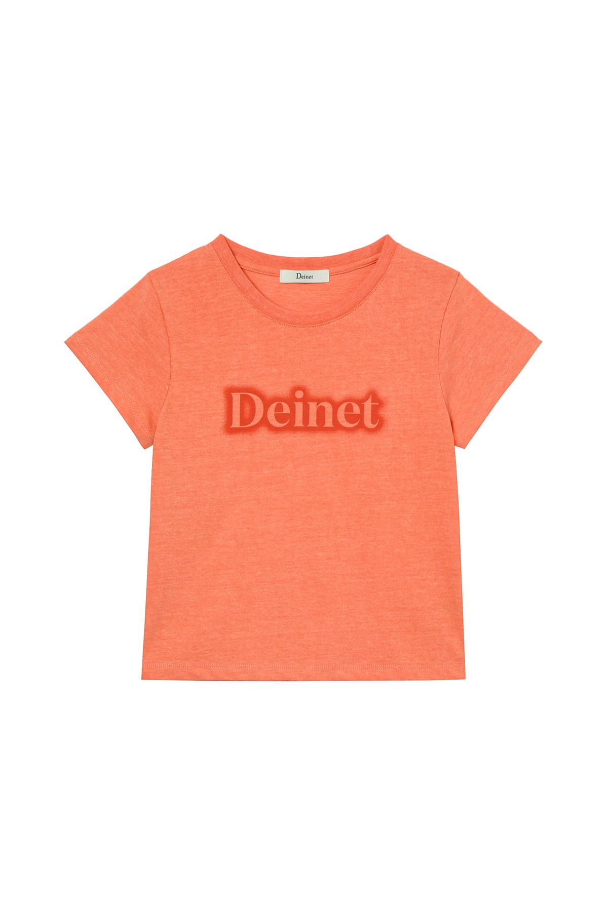 다이닛(DEINET) SPRAY LOGO PIGMENT T-SHIRT IN ORANGE