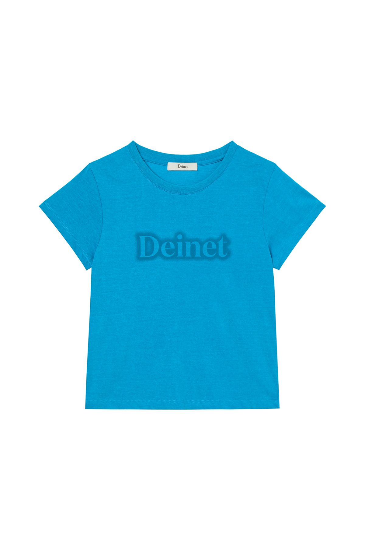 다이닛(DEINET) SPRAY LOGO PIGMENT T-SHIRT IN BLUE