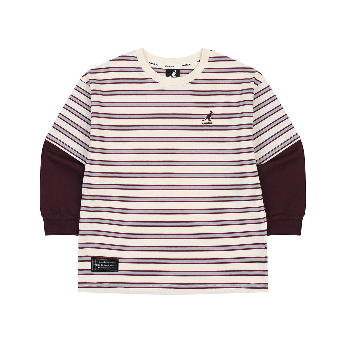 캉골키즈(KANGOL KIDS) 뉴 레이어드 스트라이프 티셔츠 SC 0211 아이보리