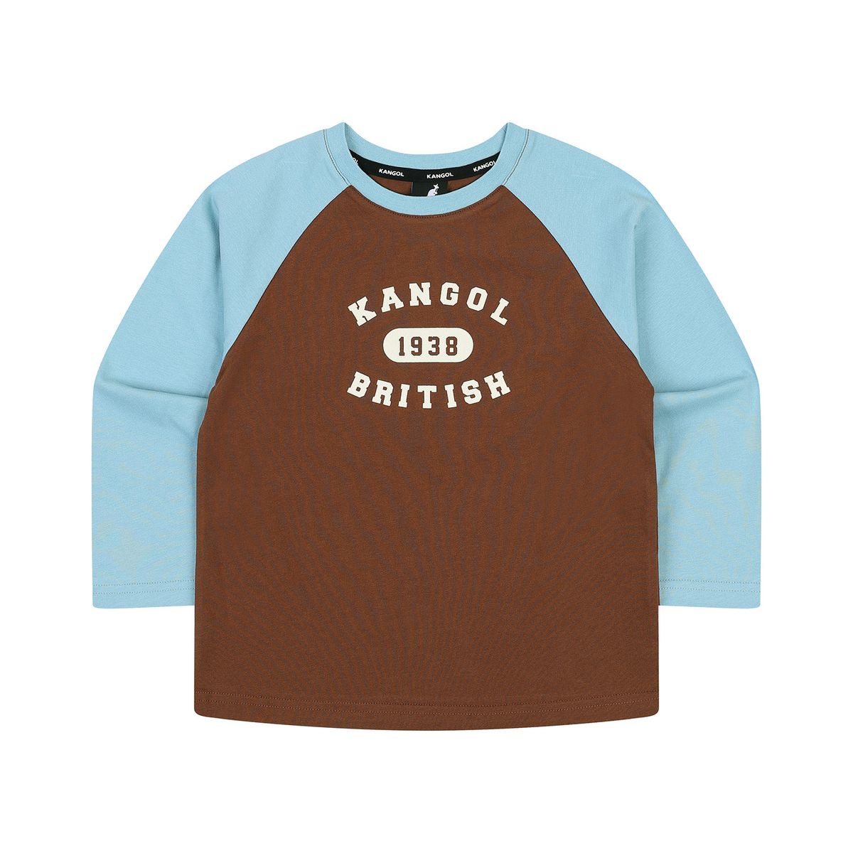 캉골키즈(KANGOL KIDS) 컬러블럭 레터링 그래픽 티셔츠 SC 0109 브라운