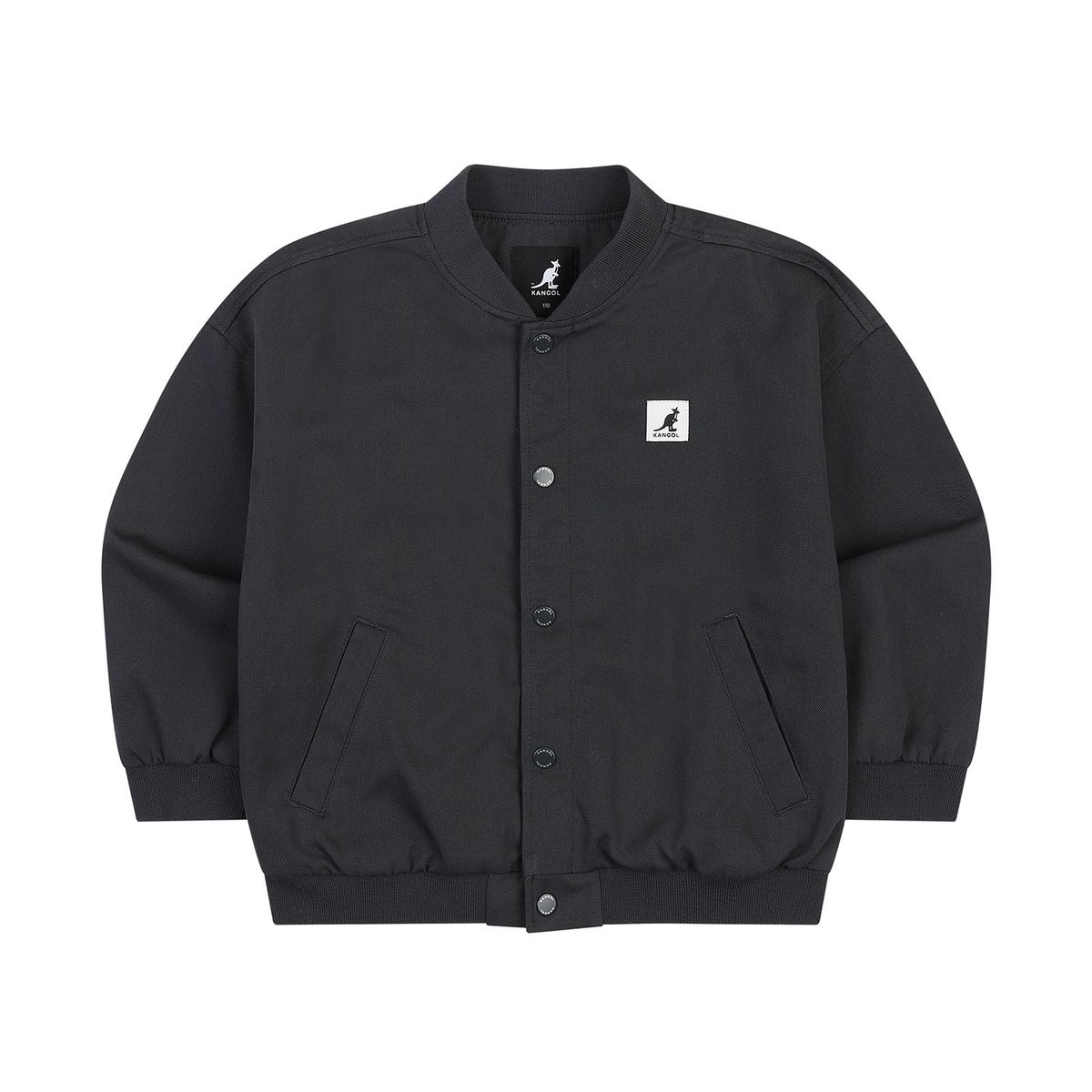 캉골키즈(KANGOL KIDS) 백 그래픽 포인트 봄버 점퍼 SC 0202 차콜