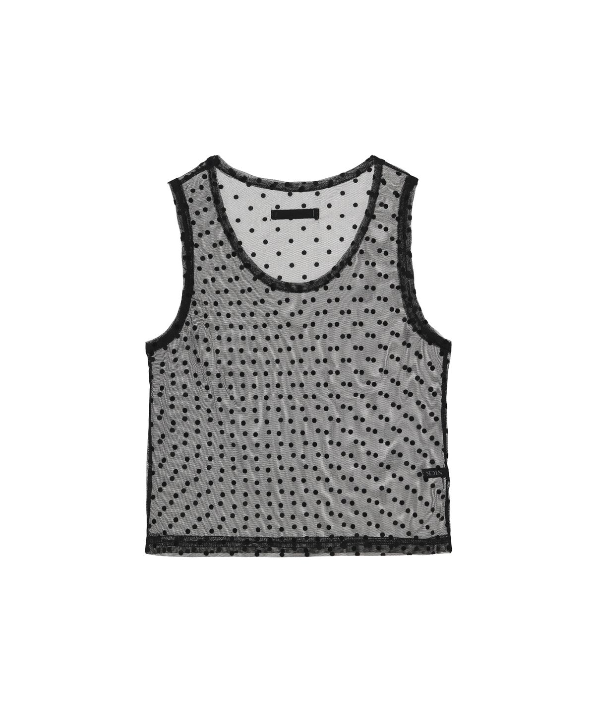 닉앤니콜(NICK&NICOLE) DOTS SHEER SLEEVELESS TOP_BLACK