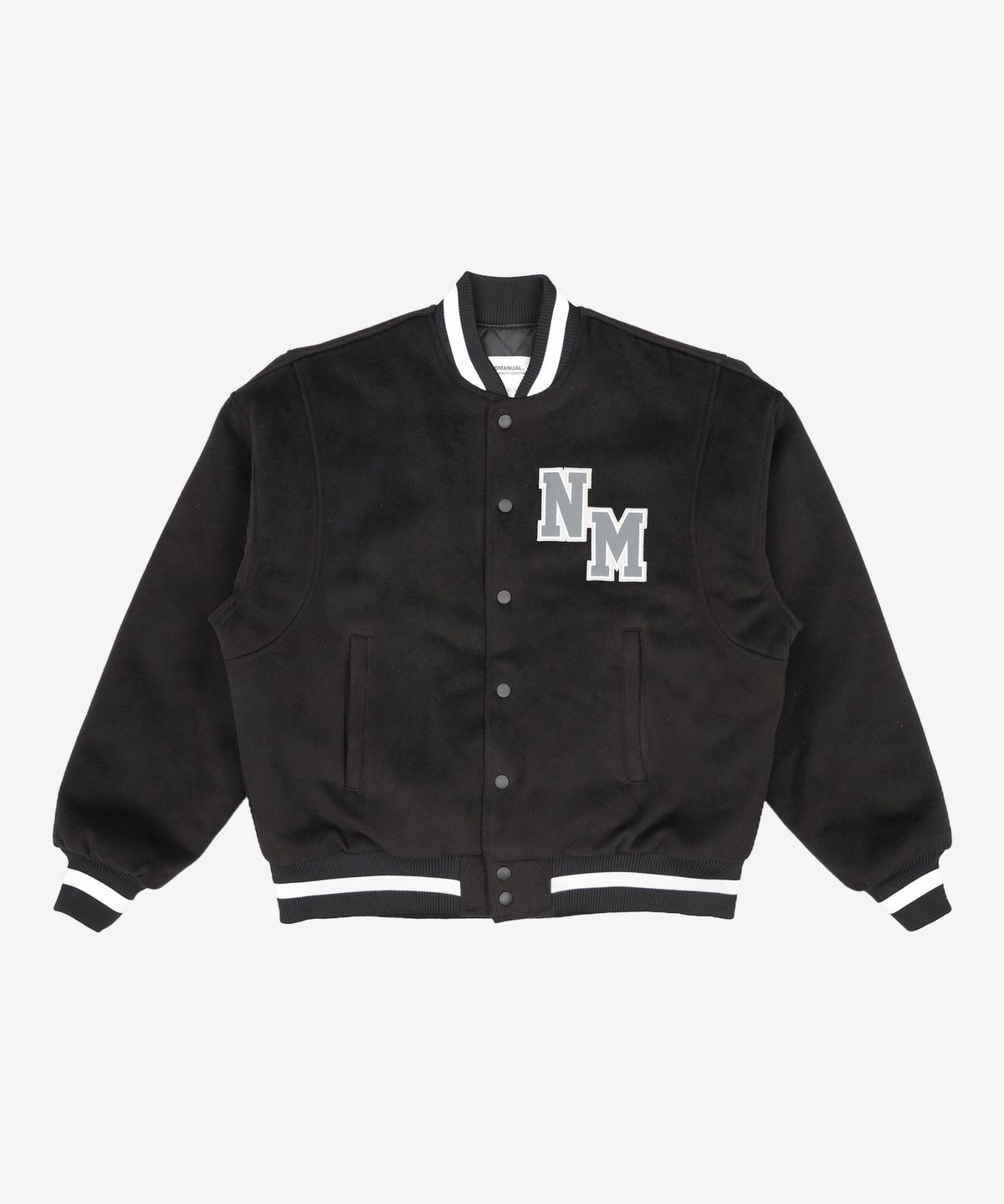 노매뉴얼(NOMANUAL) TAYLOR VARSITY JACKET - BLACK M