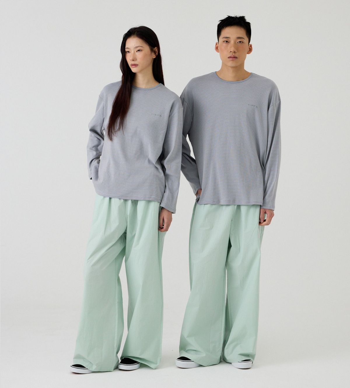 핀카(FINCA) GR 트윈 홈웨어 파자마 셋업_민트 그레이&민트 2Sizes