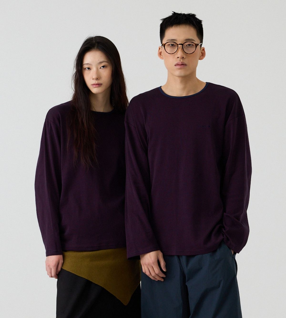 핀카(FINCA) RE 트윈 슬리브 티셔츠_버건디 네이비 스트라이프 2Sizes