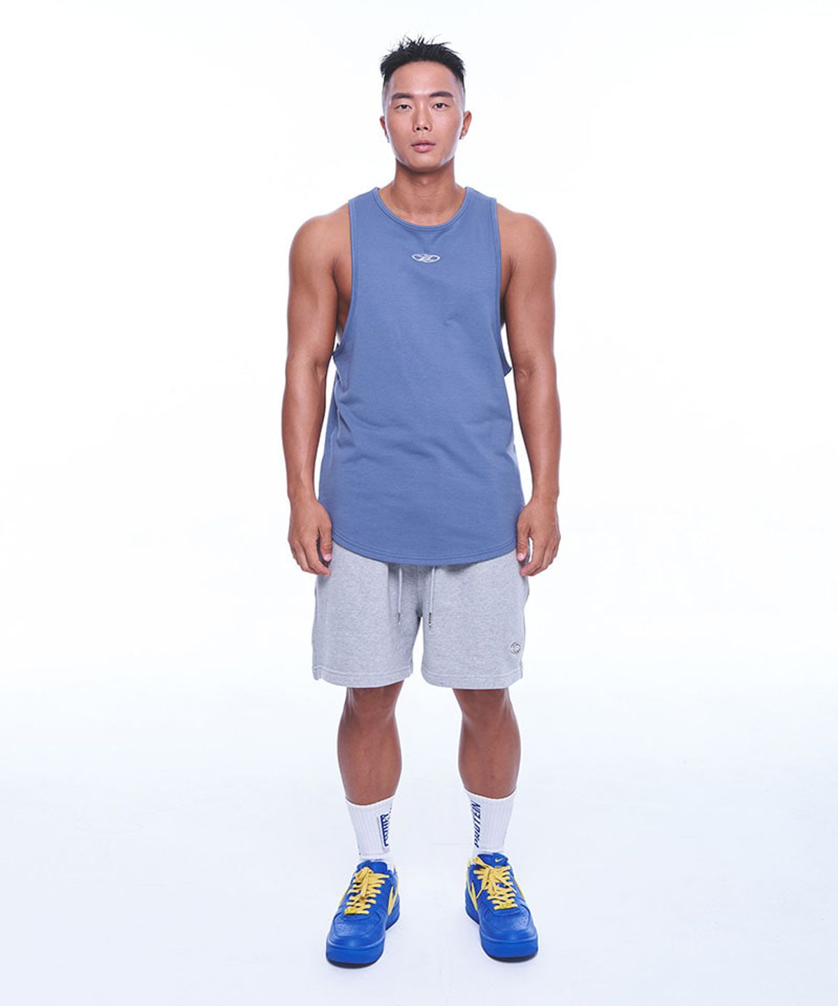 본투윈(BORN TO WIN) SILVER B LOGO NEW FIT SLEEVELESS [DEAD BLUE]