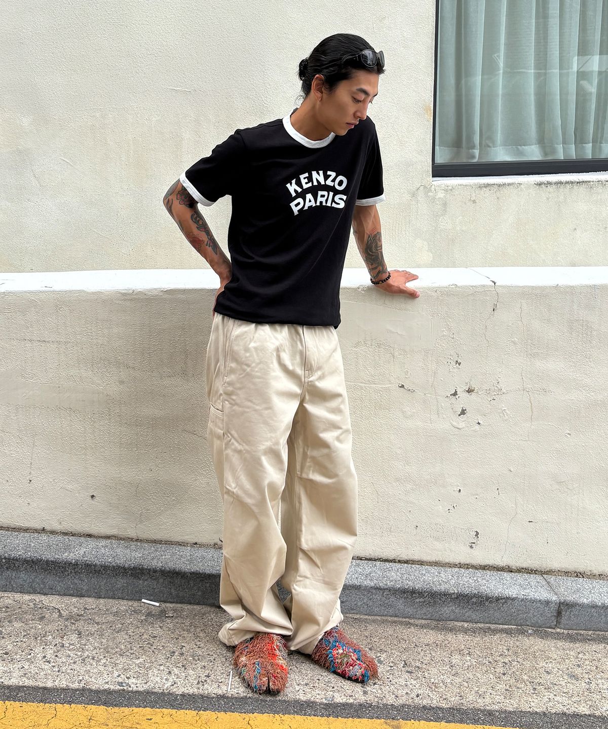 겐조(KENZO) 남성 프리 컬렉션 엘라스티케이티드 팬츠_K263AMP102BEX