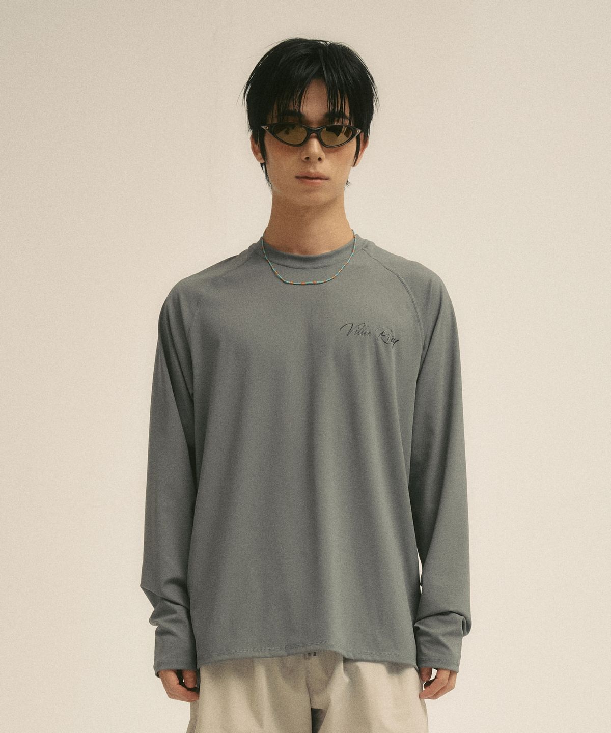 빌라레이(VILLA RAY) 에센셜 루즈핏 남성 래쉬가드 - 카키
