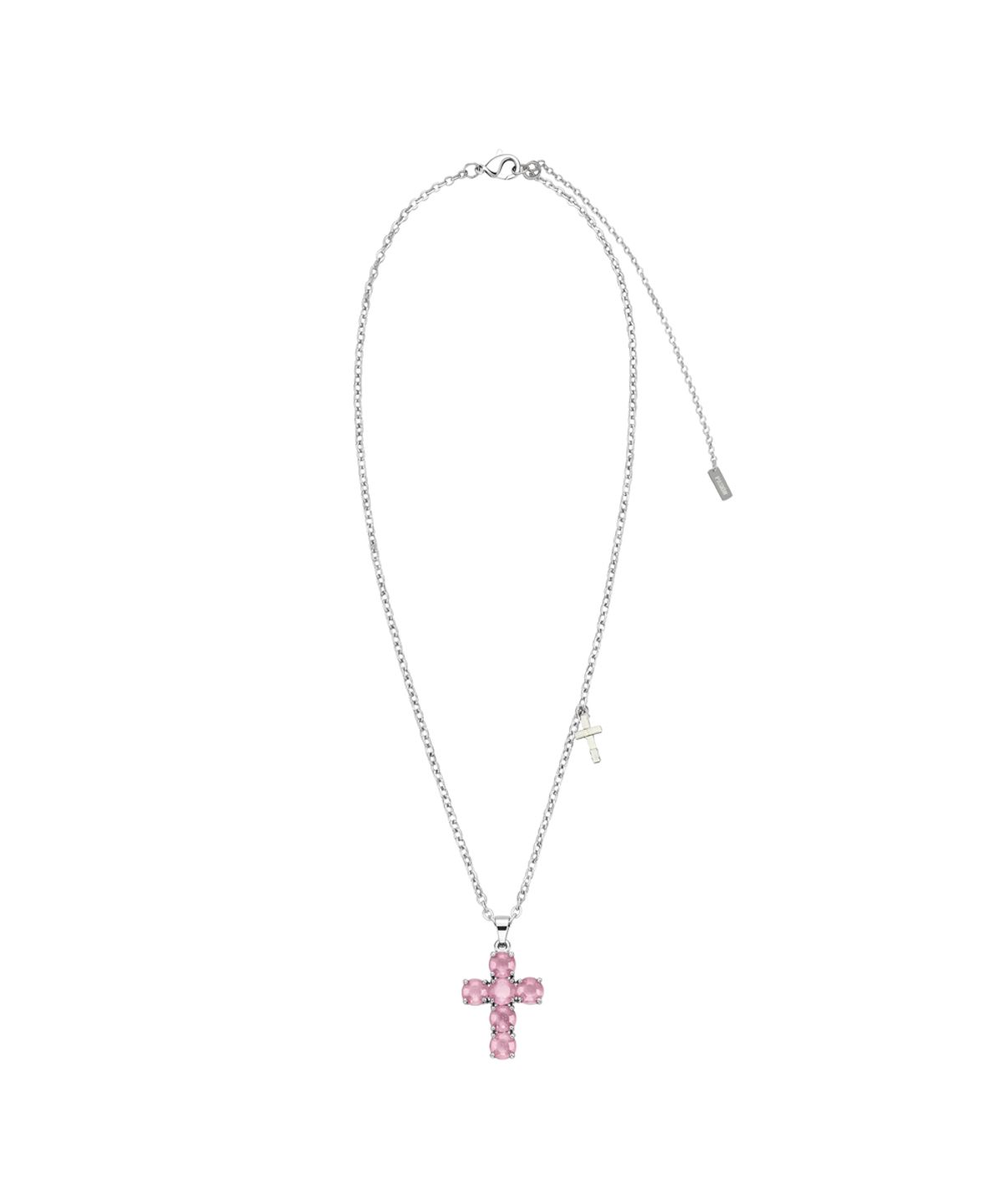 파시온(PASION) 크리스탈 크로스 슬라이드 목걸이_핑크 Crystal Cross Slide Necklace_Pink