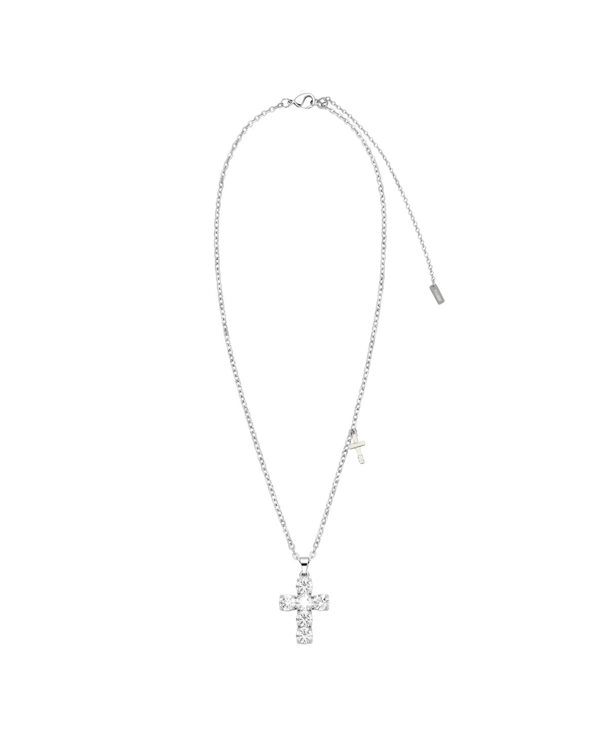 파시온(PASION) 크리스탈 크로스 슬라이드 목걸이_화이트 Crystal Cross Slide Necklace_White