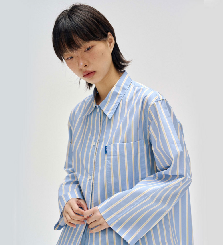 BL107 클래식 셔츠_블루 레이어 스트라이프 2SIZES