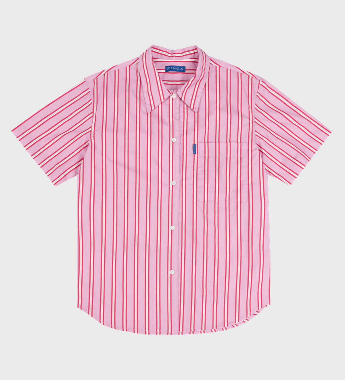 핀카(FINCA) PK105 클래식 반셔츠_플럼 핑크 스트라이프 2SIZES
