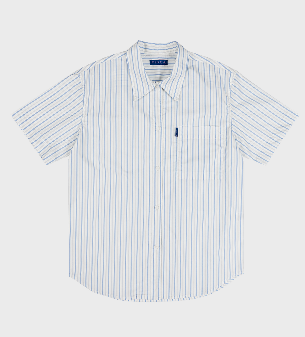 핀카(FINCA) BL108 클래식 반셔츠_그레이시 블루 스트라이프 2SIZES