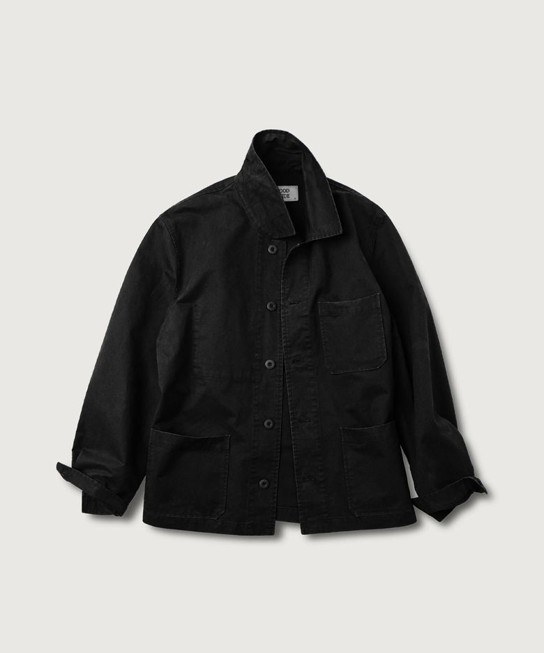 워시드 프렌치 워크 자켓_Black
