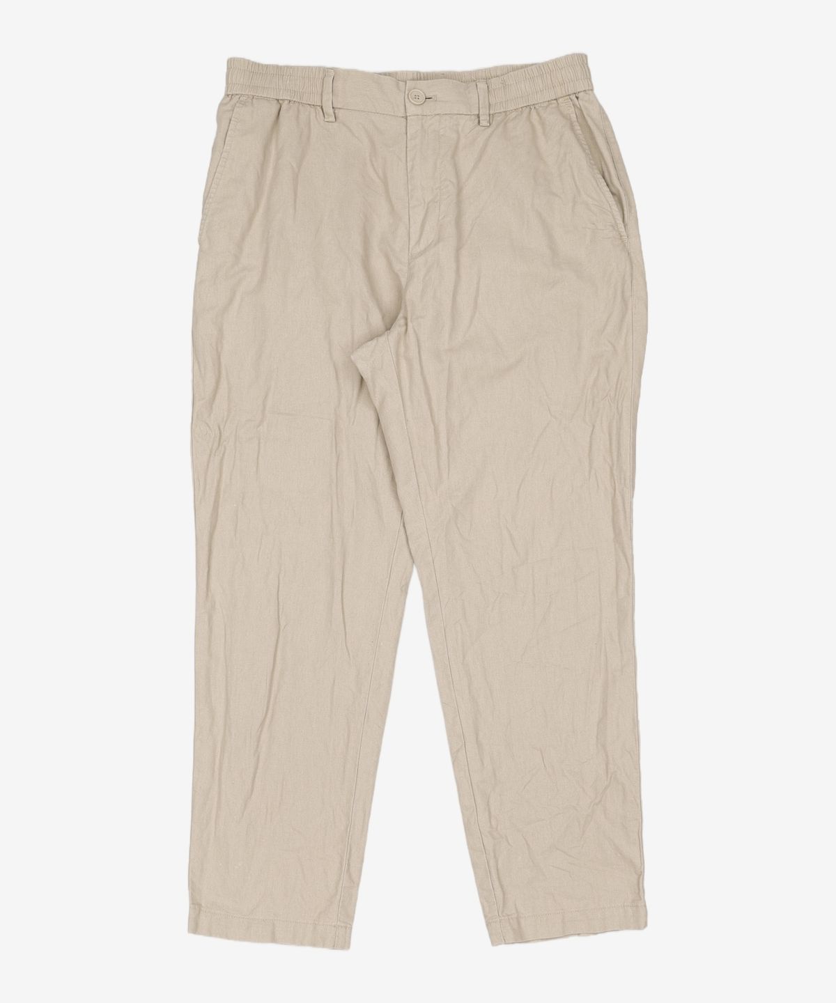 무신사 스탠다드(MUSINSA STANDARD) 코튼 린넨 테이퍼드 이지 팬츠 [베이지] 32