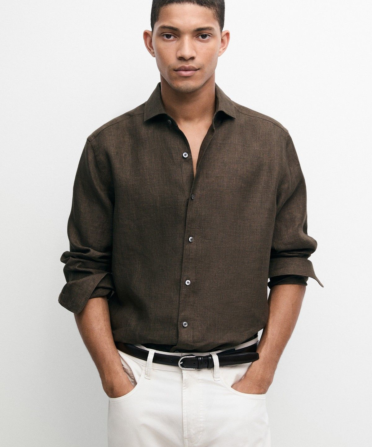 마시모두띠(MASSIMO DUTTI) 100% 린넨 셔츠
