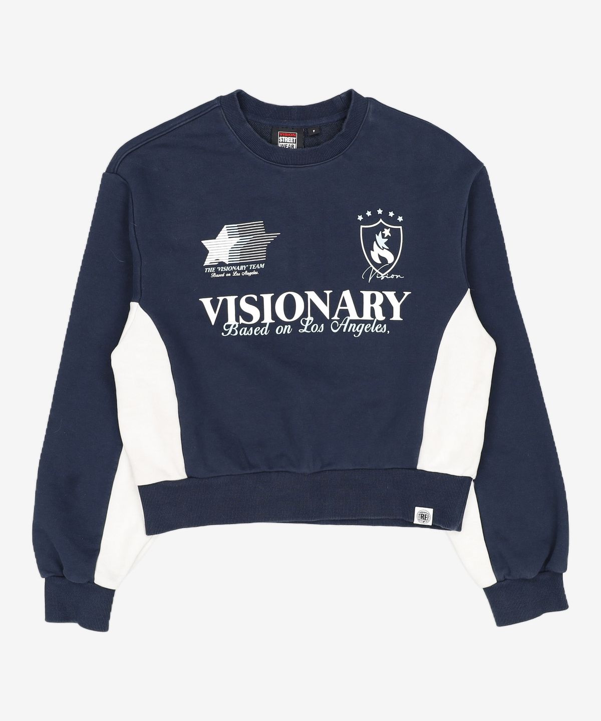 비전스트릿웨어(VISION STREETWEAR) VSW Crop Football Crewneck Navy FREE