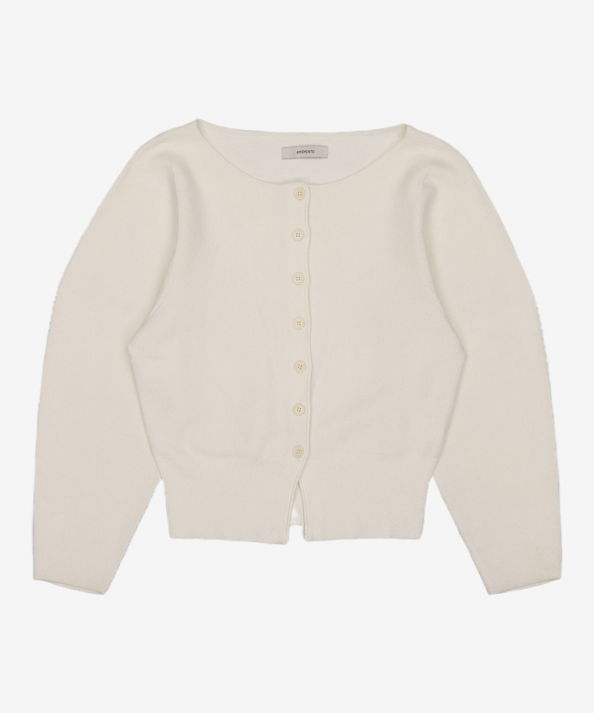 아모멘토(AMOMENTO) WHOLEGARMENT ROUNDED CARDIGAN_IVORY 0
