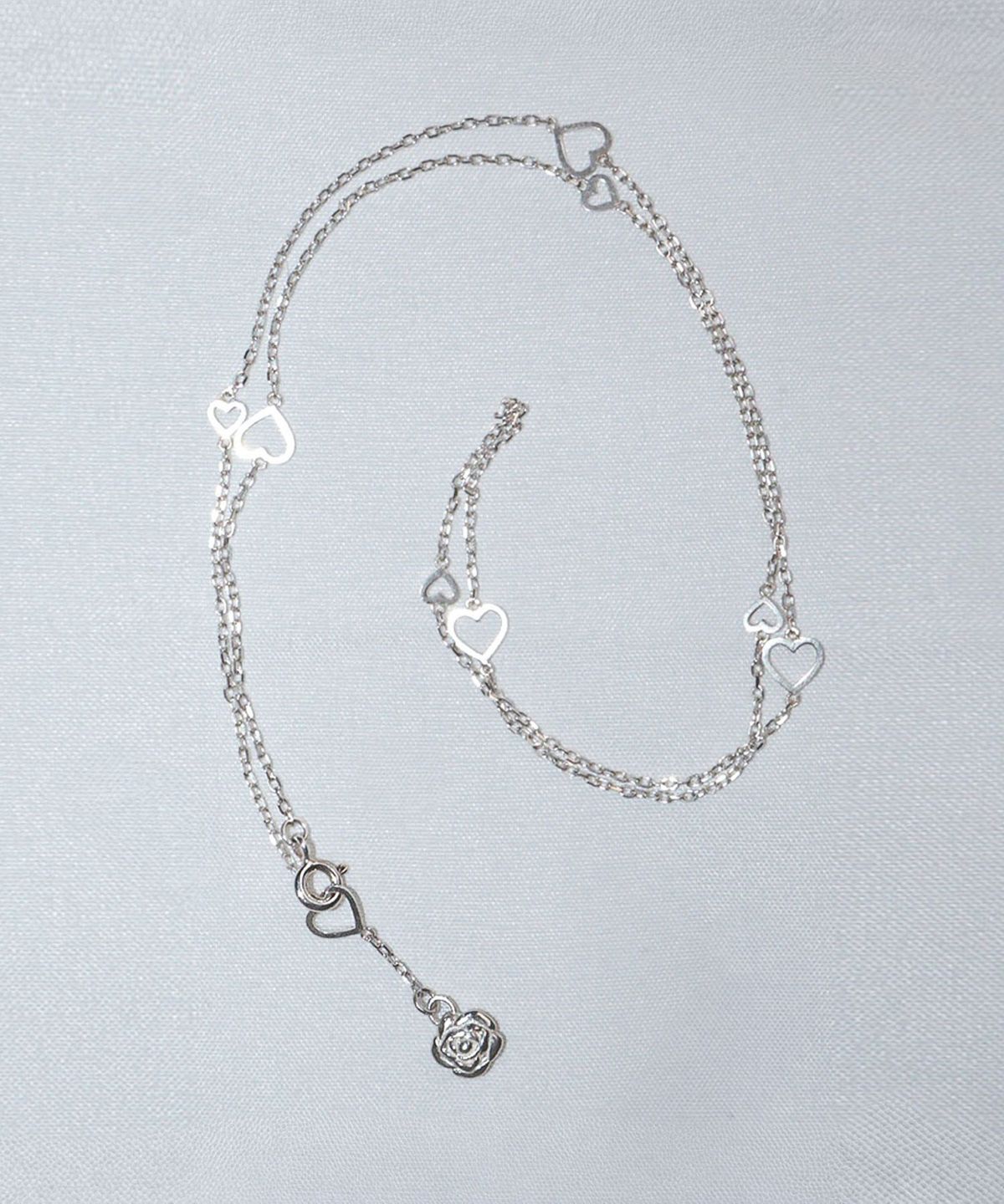 로아시(LOASI) lovely rose. long heart chain necklace
