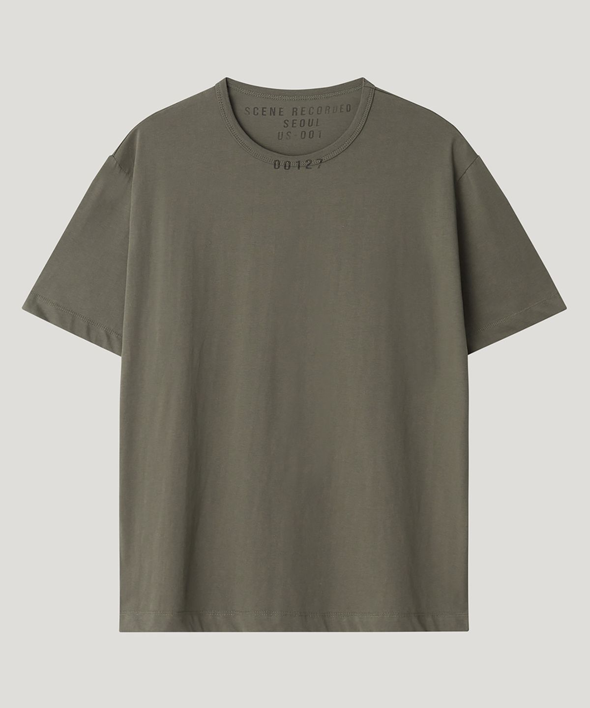 우네씬(UUNE SCENE) Unisex Record No.001 T-Shirt_Khaki