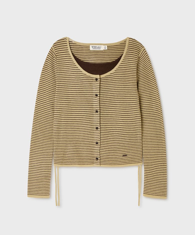Layered Stripe Cardigan / WHCKG4841F