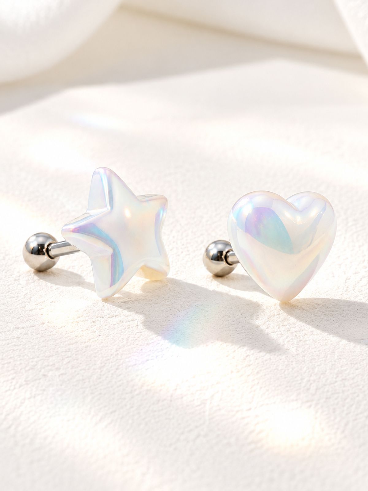 미니멀피어싱(MINIMALPIERCING) 오로라 하트 별 써지컬 피어싱