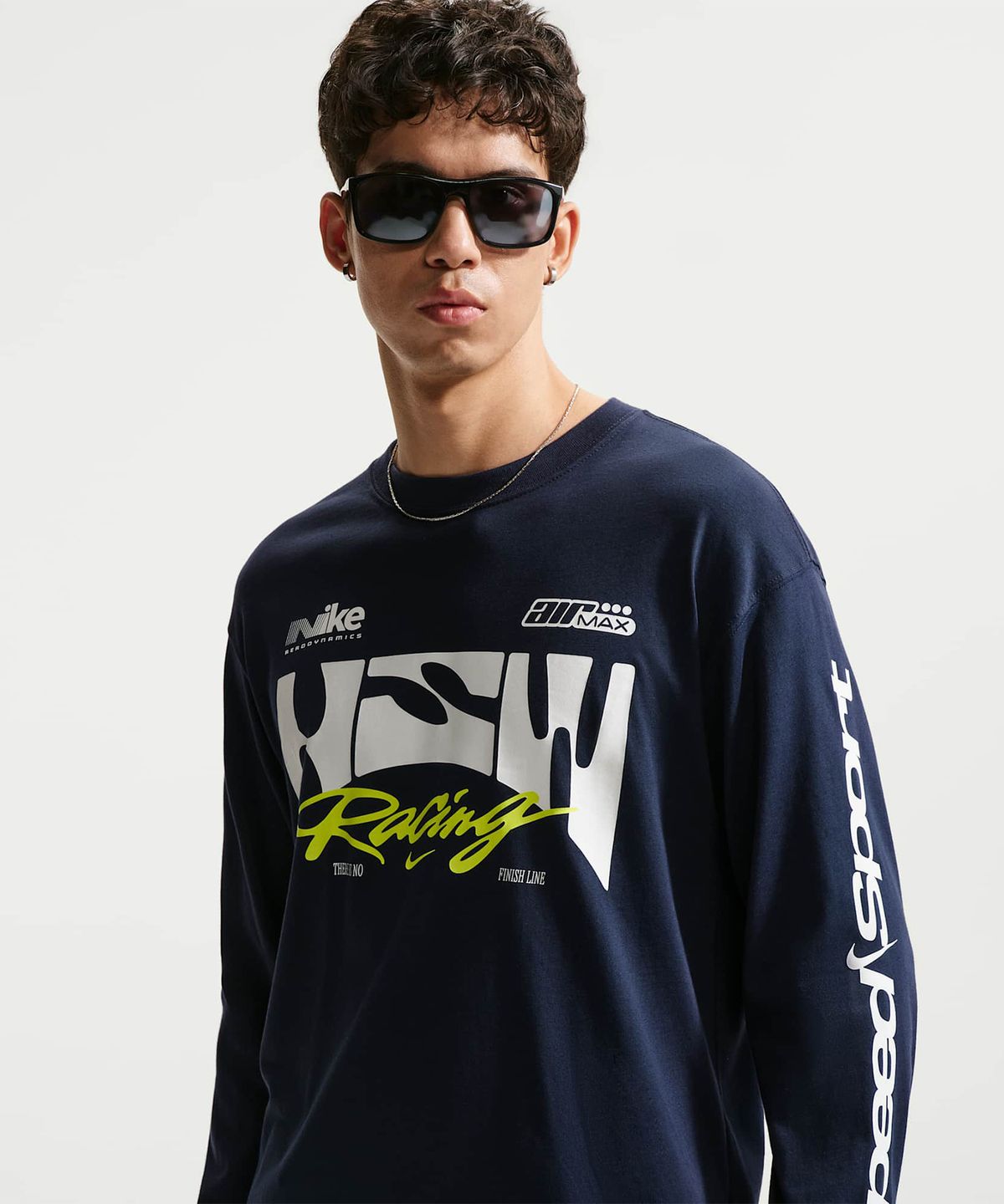 나이키(NIKE) 스포츠웨어 긴팔 티셔츠 M - 옵시디언 / IM3782-451