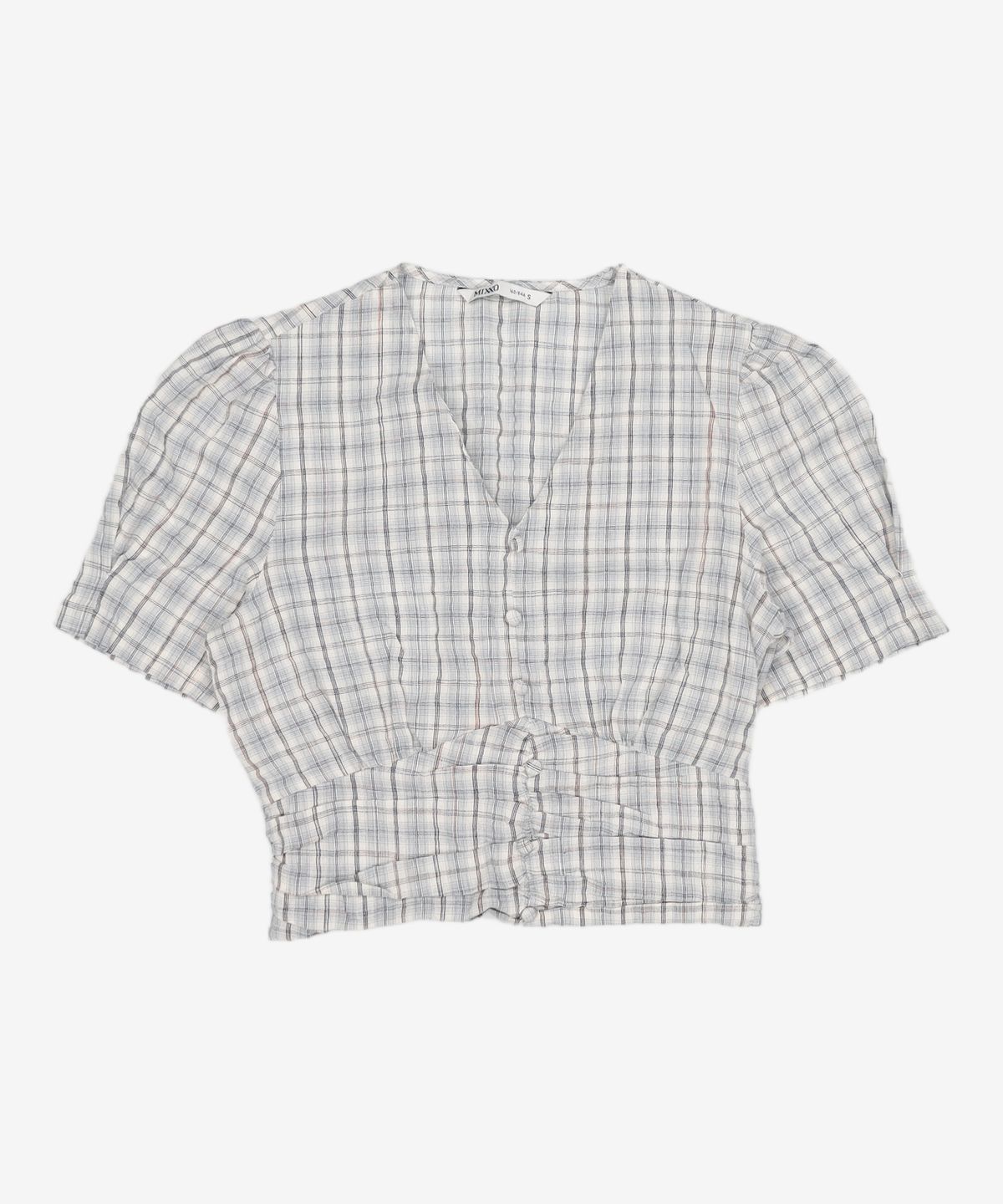 미쏘(MIXXO) 브이넥 밴딩 크롭 블라우스 MIWBWB815C S