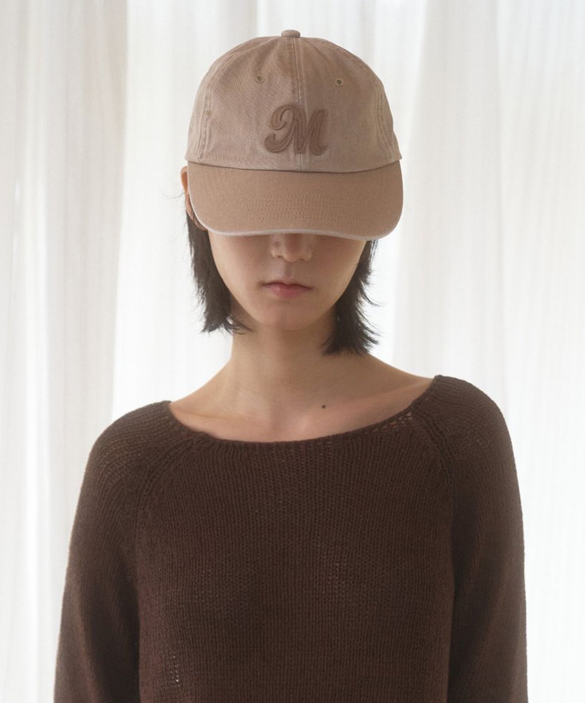 망고매니플리즈(MANGO MANY PLEASE) M WASHED CAP_BEIGE