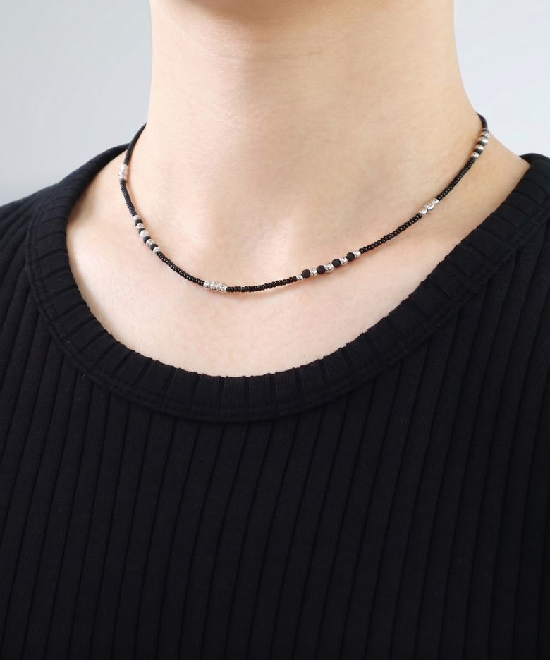 남자 비즈 목걸이 블랙 써지컬 CLEF EBON NEC