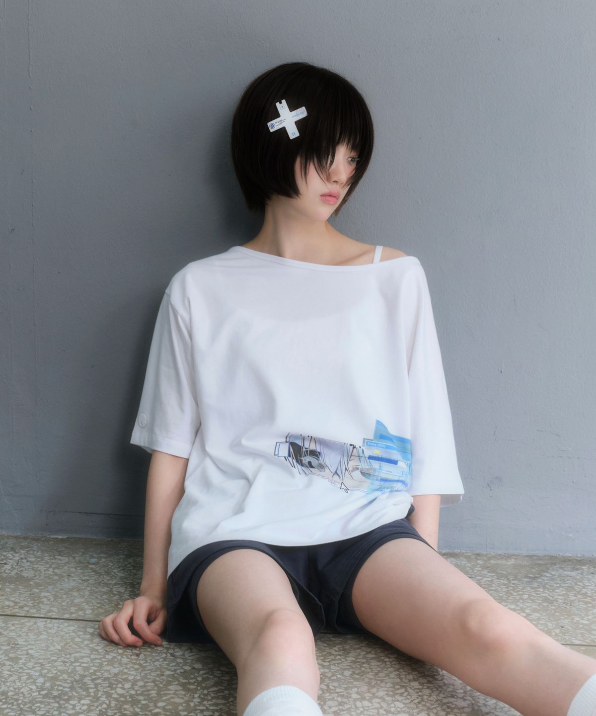 미유키(MIUKI) [nyzziz X MIUKI] Internet One Shourder (White)