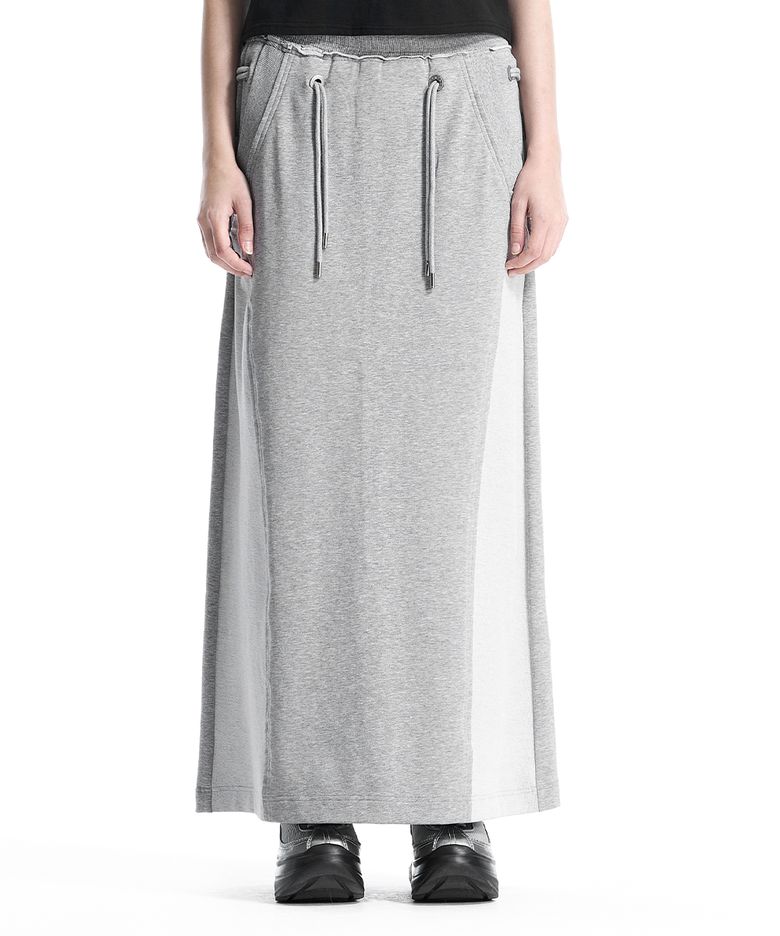 Lace-Up Eyelet Set-Up Skirt [ Melange Gray ]