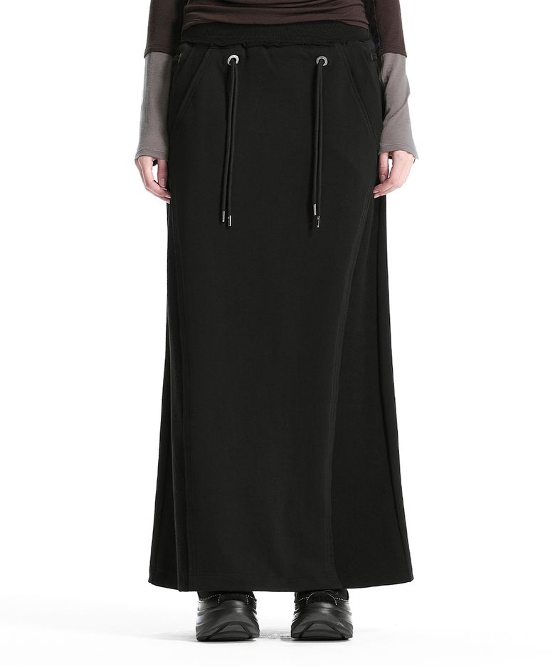 Lace-Up Eyelet Set-Up Skirt [ Black ]