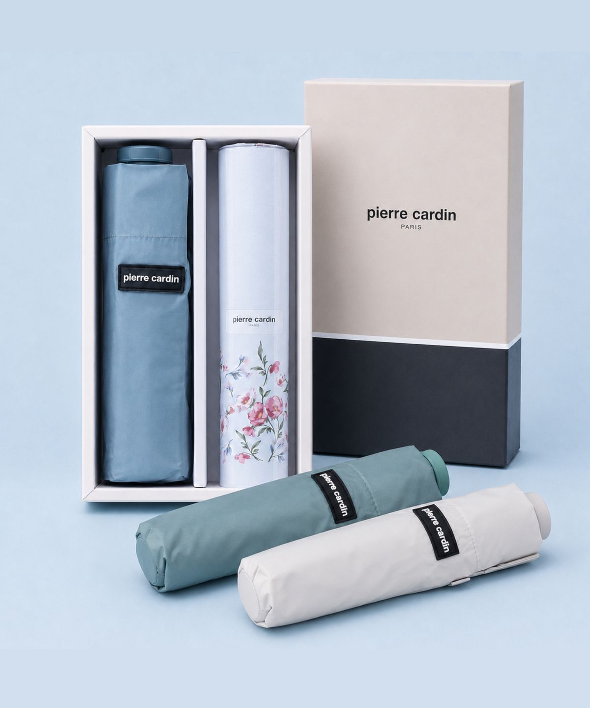 피에르가르뎅(PIERRECARDIN) 암막 컬러 3단우양산&순면 손수건 선물세트