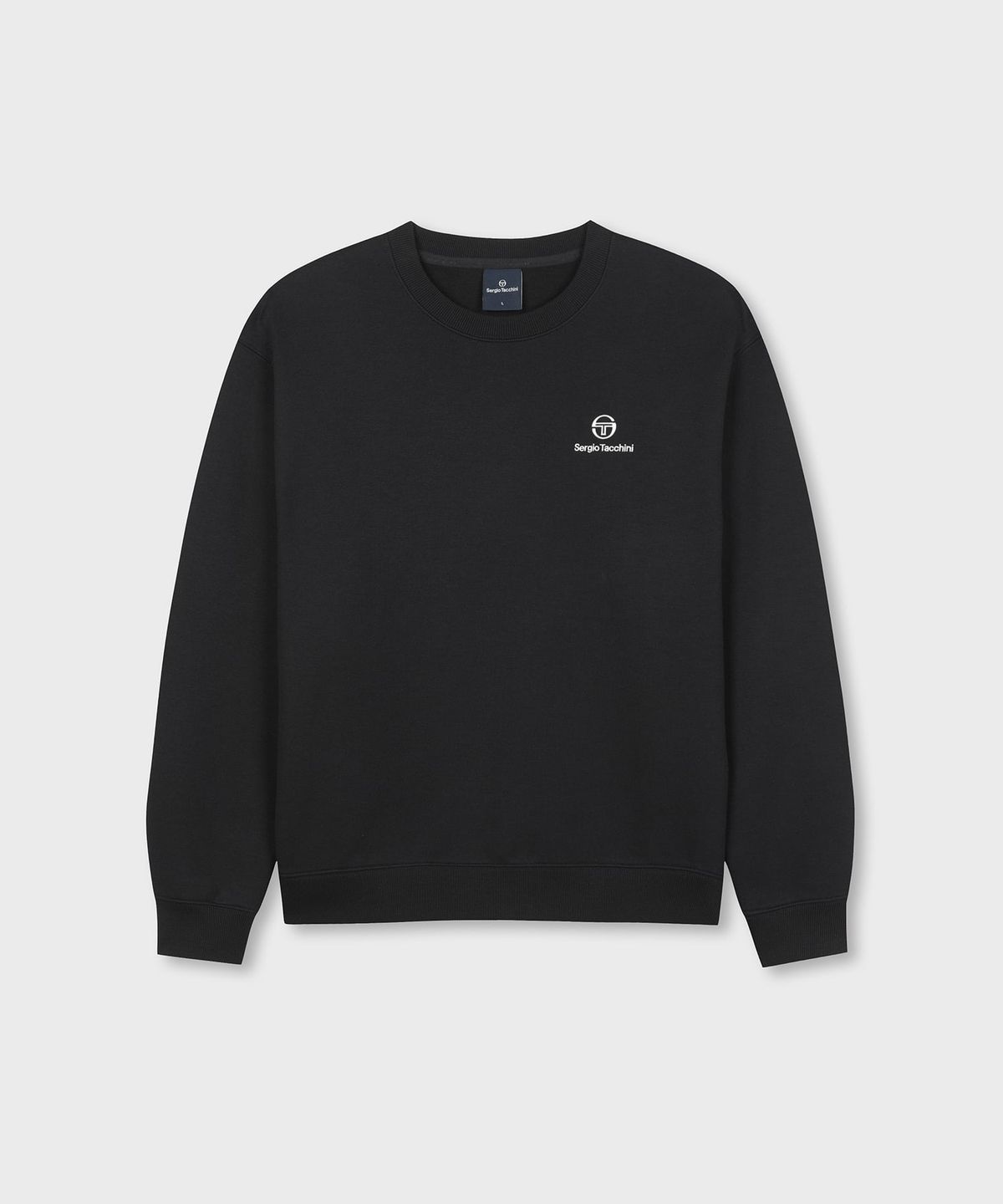 세르지오 타키니(SERGIO TACCHINI) U 버터쭈리 베이직 로고 라운드 맨투맨 (Black)