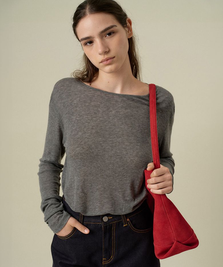 PAPER TEE_MELANGE GREY