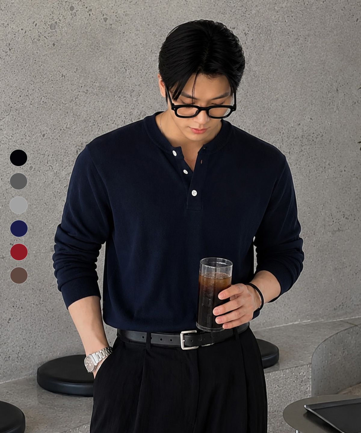 엑스오엑스(XOX) 에센셜 헨리넥 크롭 니트(6color)