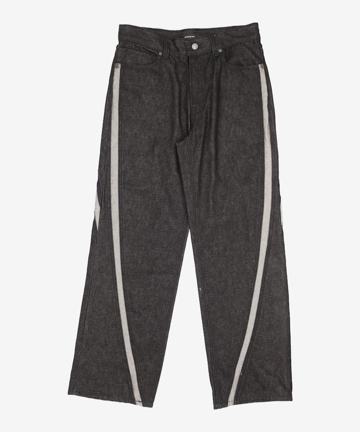 애드오프(ADDOFF) WAVE CURL LINE WIDE DENIM PANTS BLACK 48
