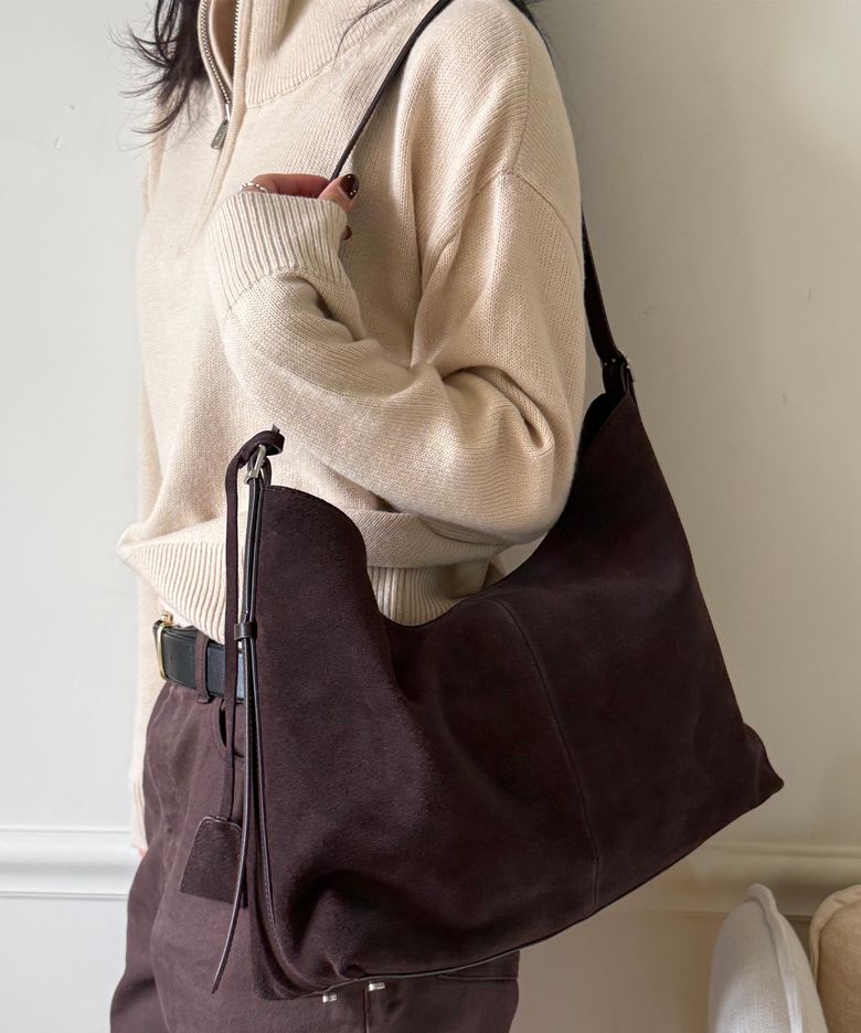 [브랜드위크 20%쿠폰] SUEDE HOBO BAG_BROWN